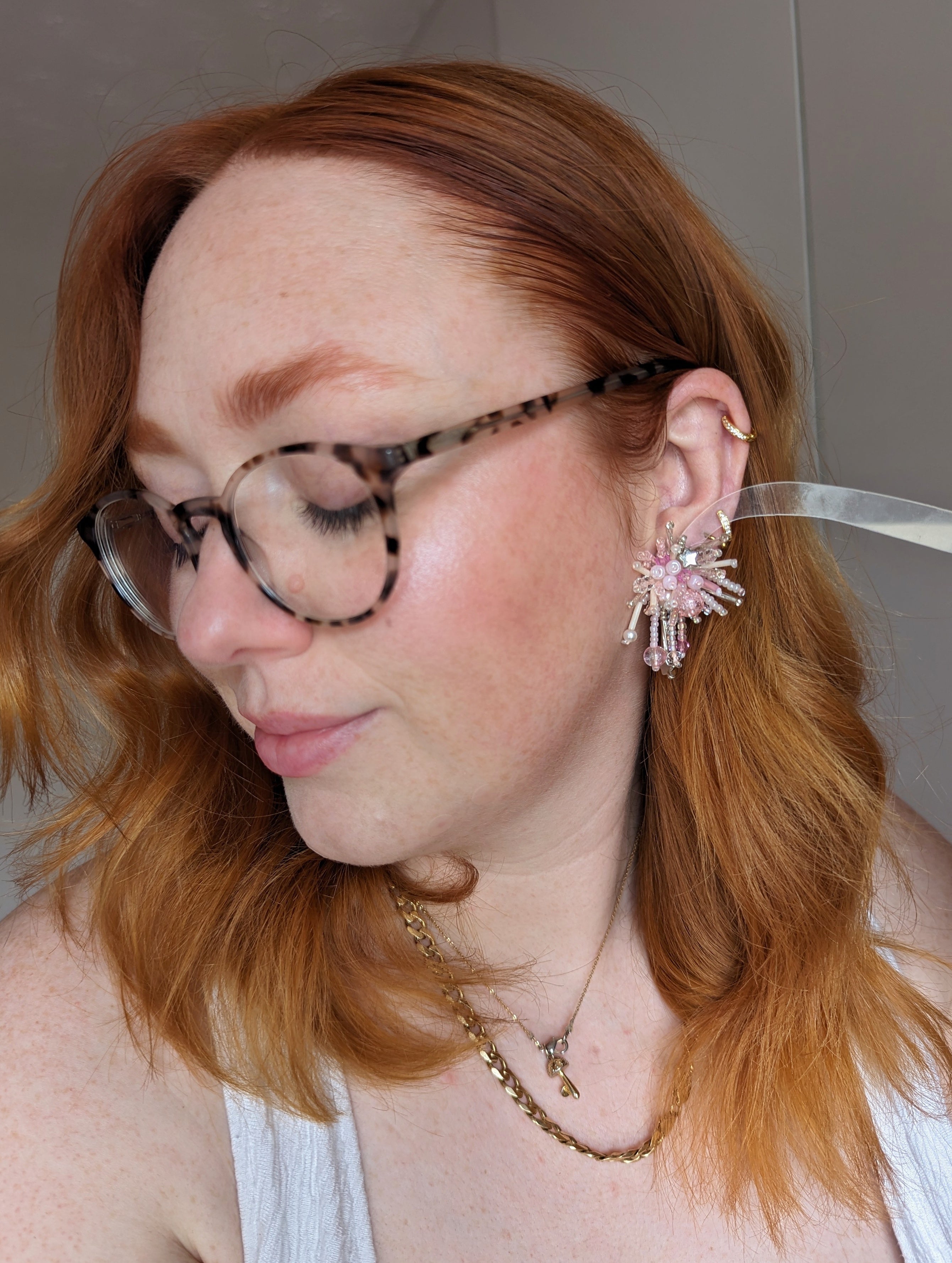 Strawberry Milkshake / Small Coral Earrings