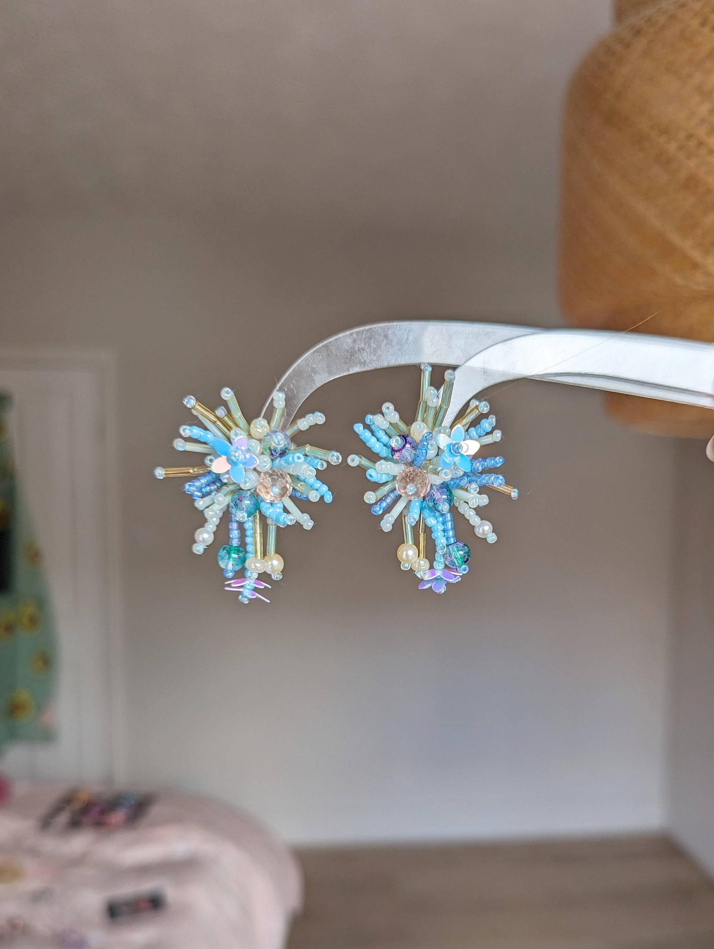 Tea in the Garden / Small Coral Earrings