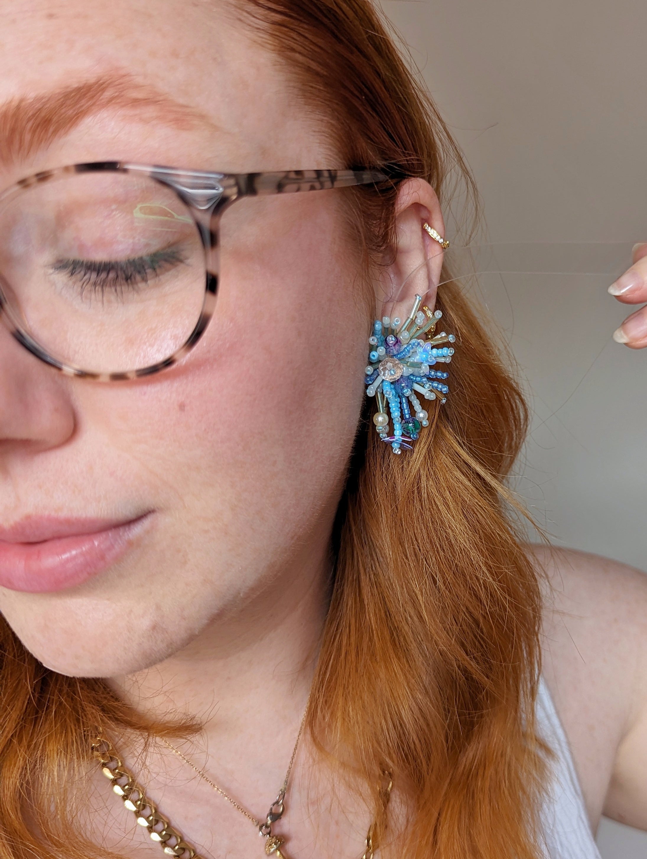 Tea in the Garden / Small Coral Earrings