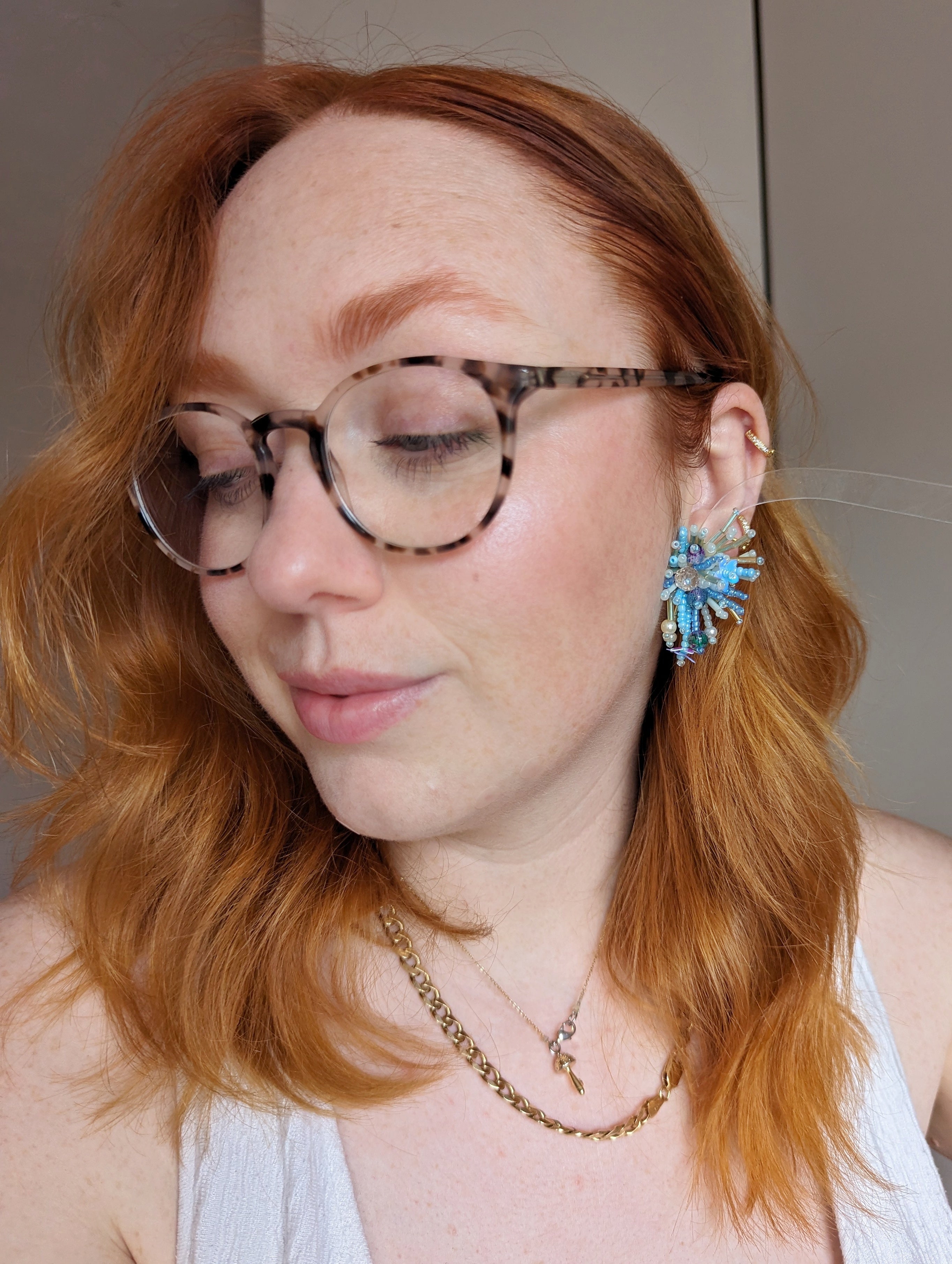 Tea in the Garden / Small Coral Earrings