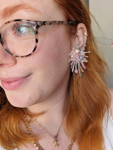 Strawberry Milkshake / Large Coral Earrings