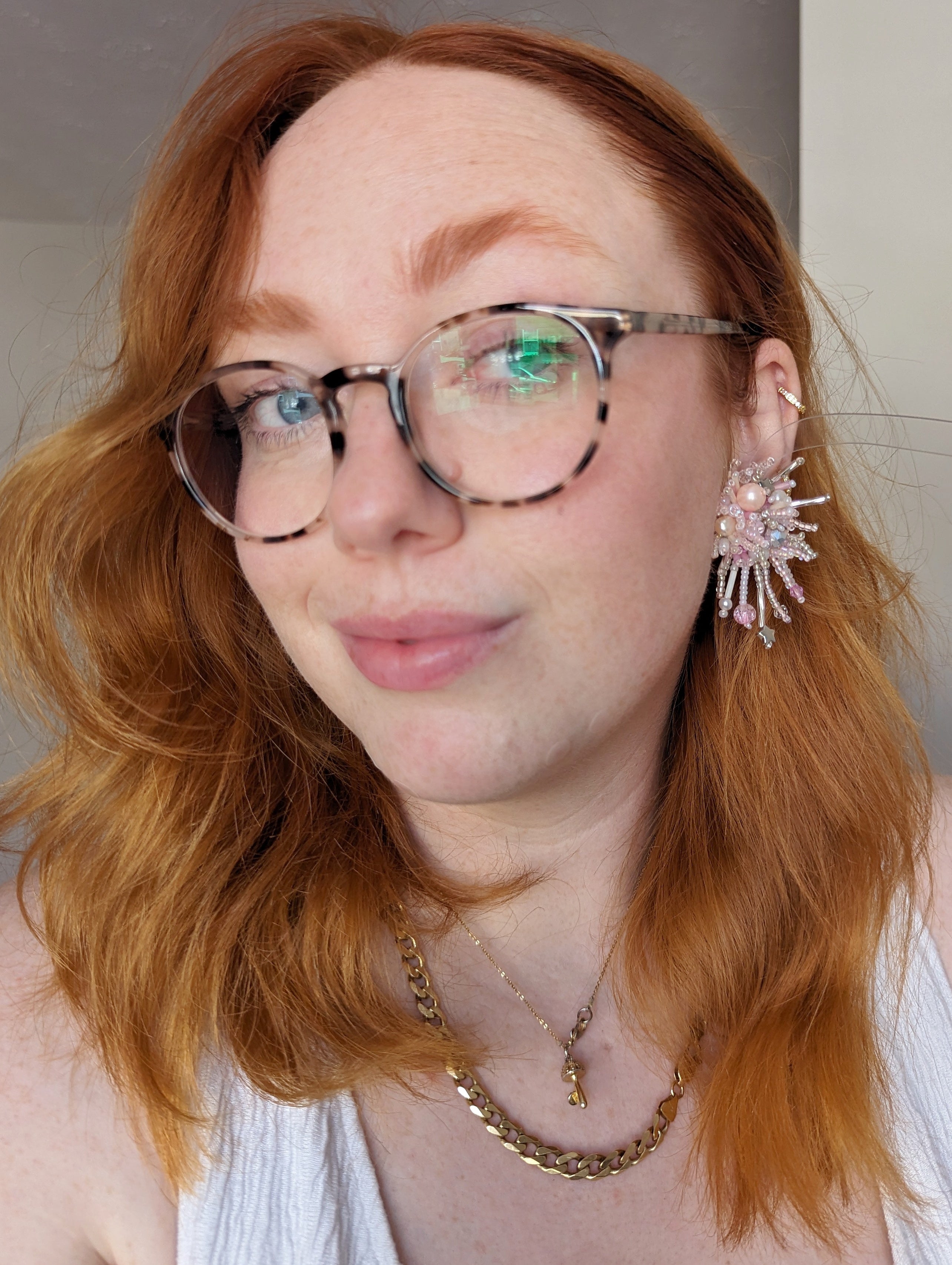 Strawberry Milkshake / Large Coral Earrings