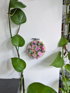 Velvet Jungle / Beaded Embroidery Hoop