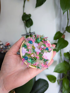 Velvet Jungle / Beaded Embroidery Hoop