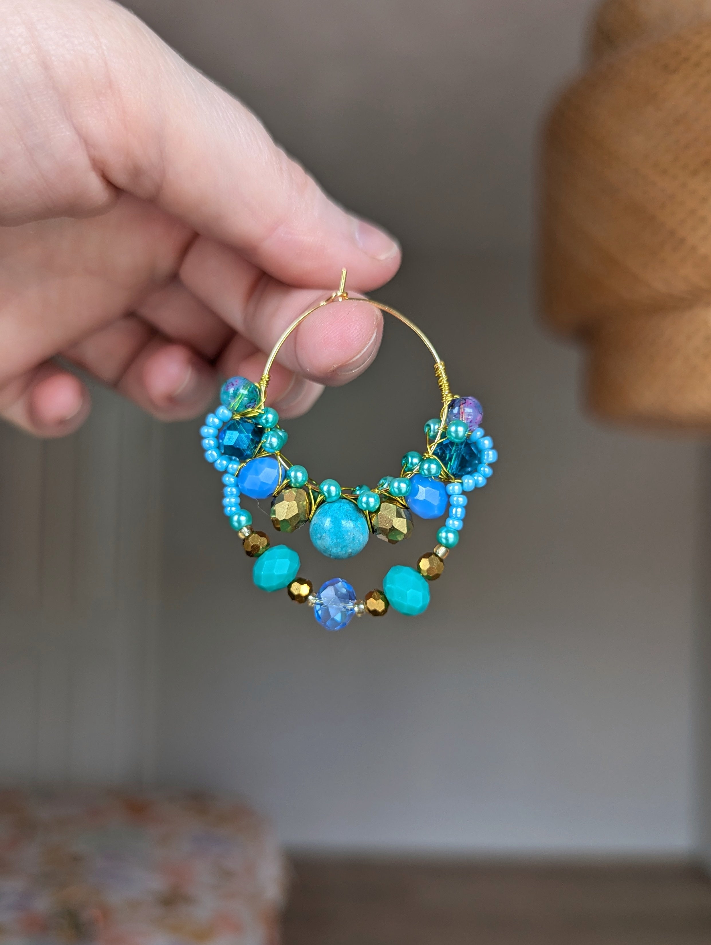 #4 Beaded Hoop Earrings