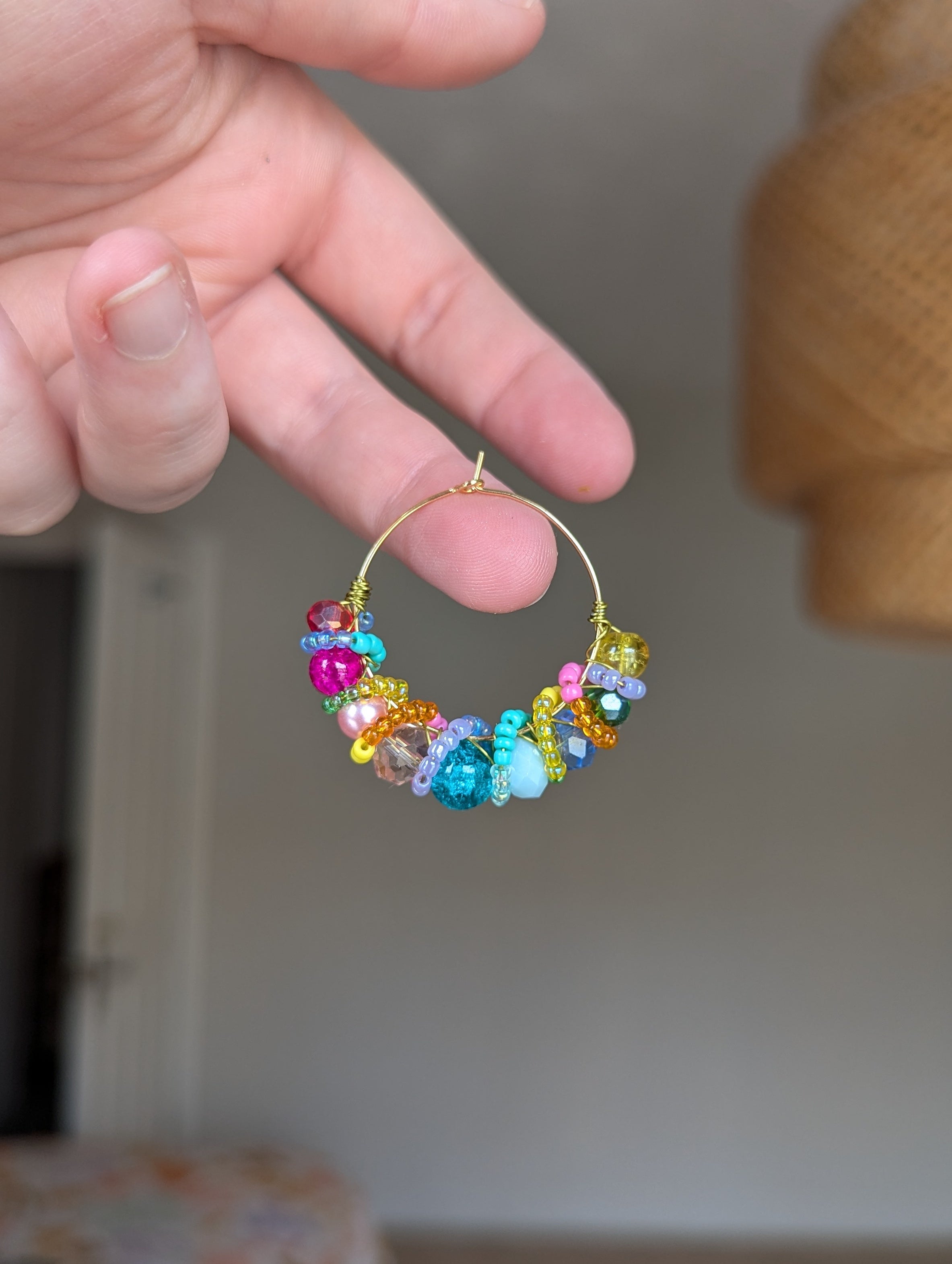 #7 Beaded Hoop Earrings