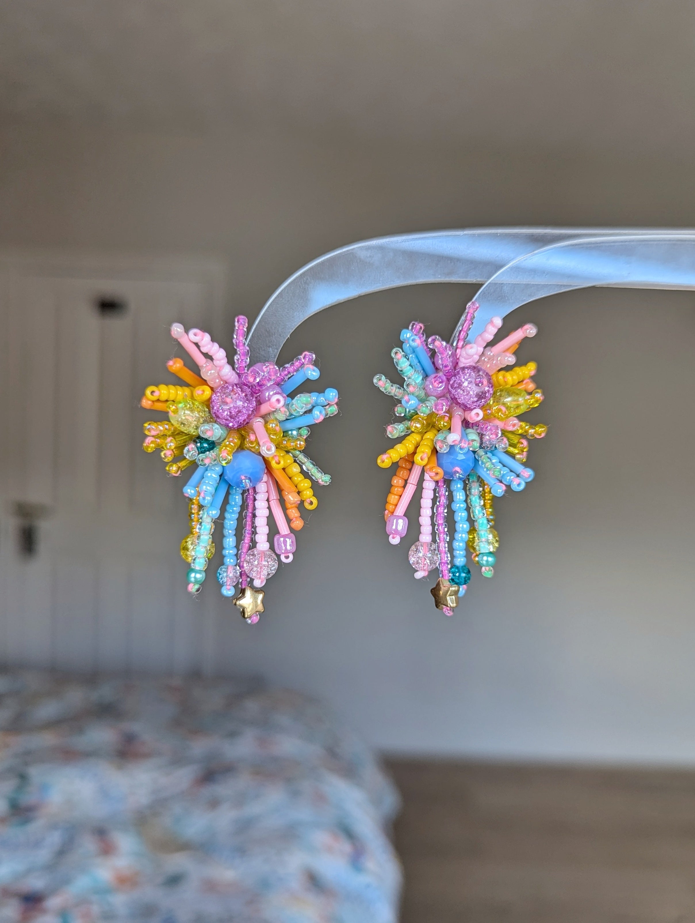 #6 Small Rainbow Firework Earrings