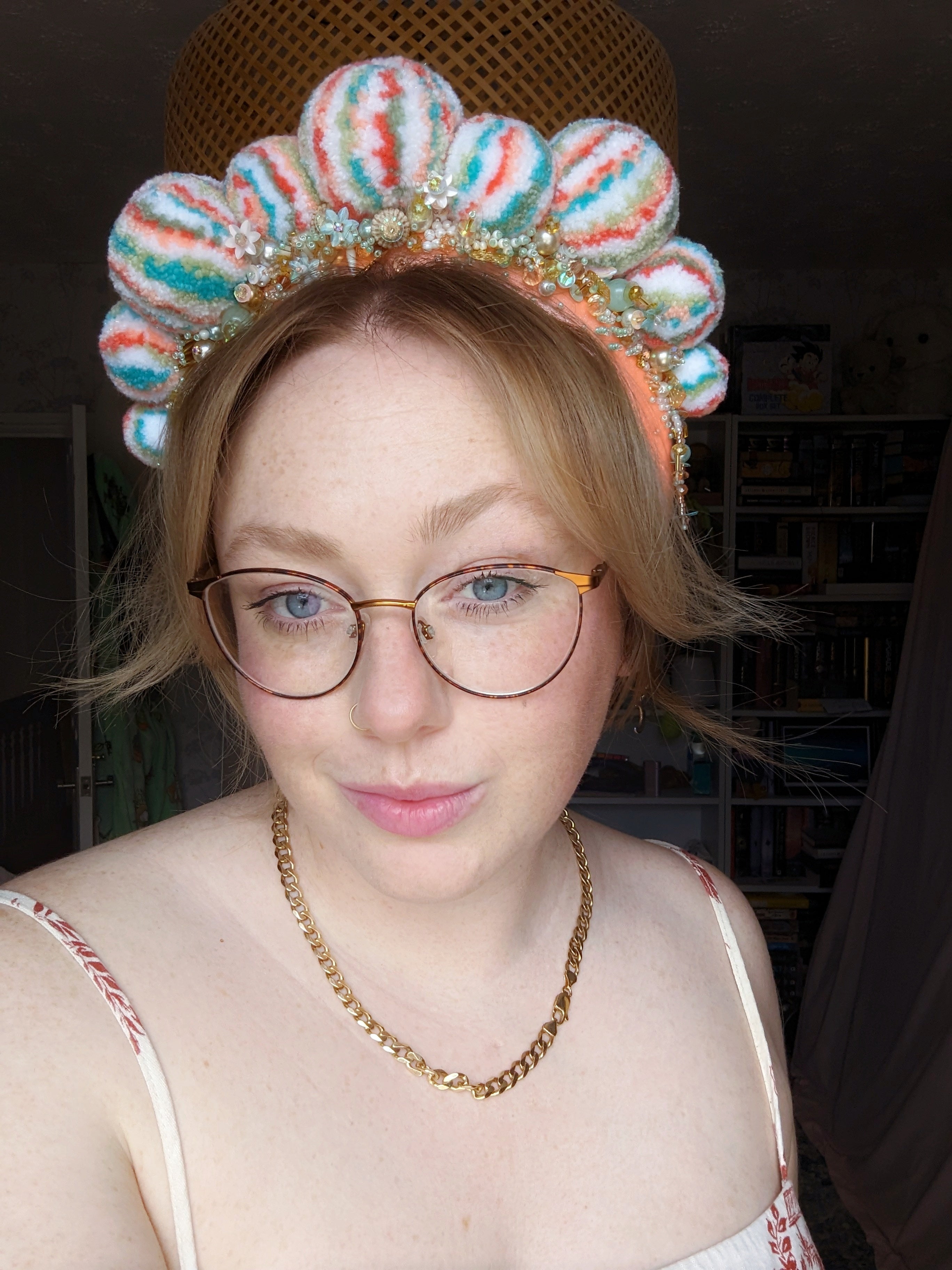 Pom Headband / Flower Garden