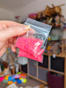 1mm Neon Pink Frosted Seed Beads 12g