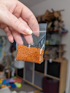 0.5mm Amber Seed Beads / 12g