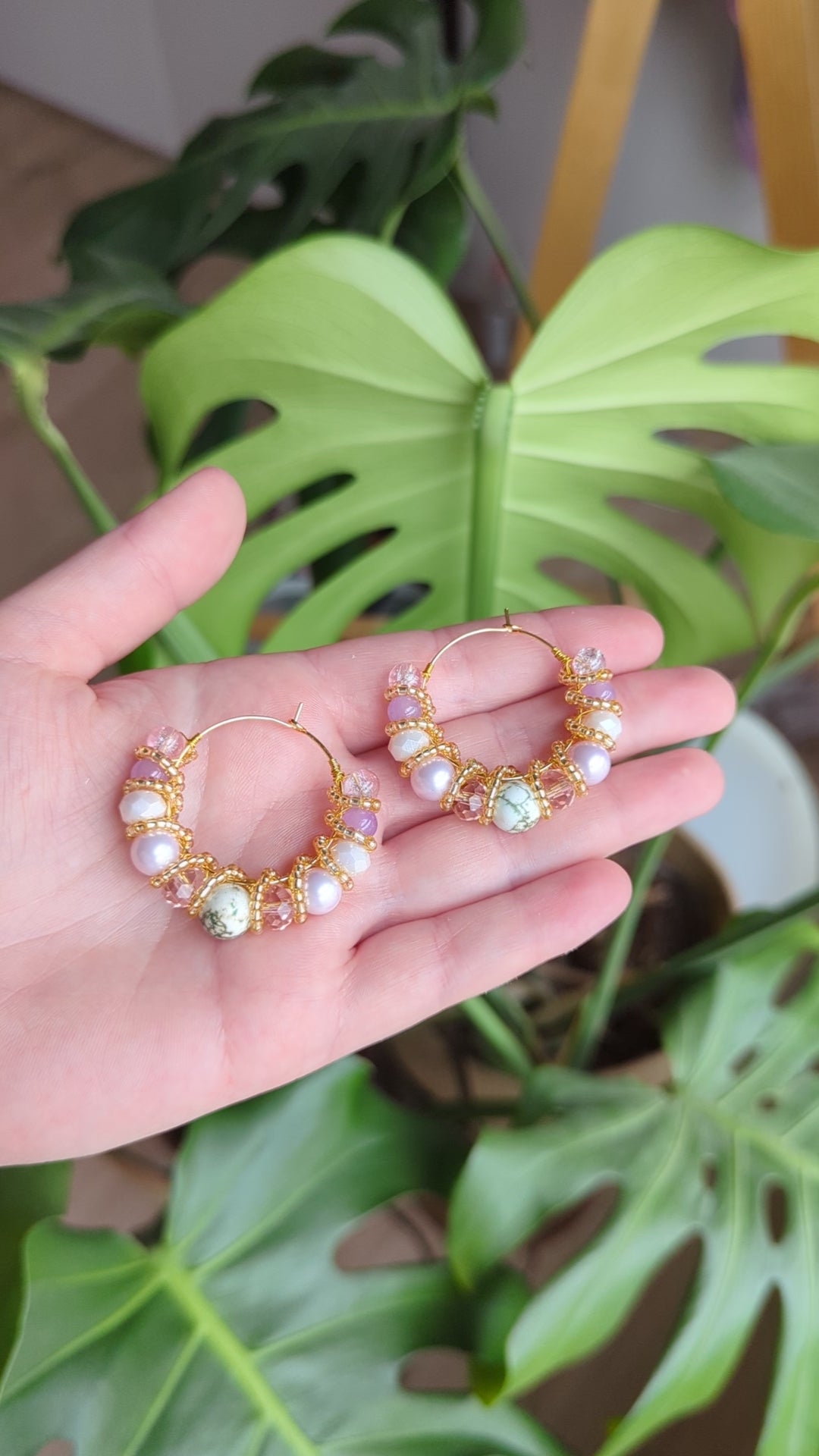 #12 Beaded Hoop Earrings