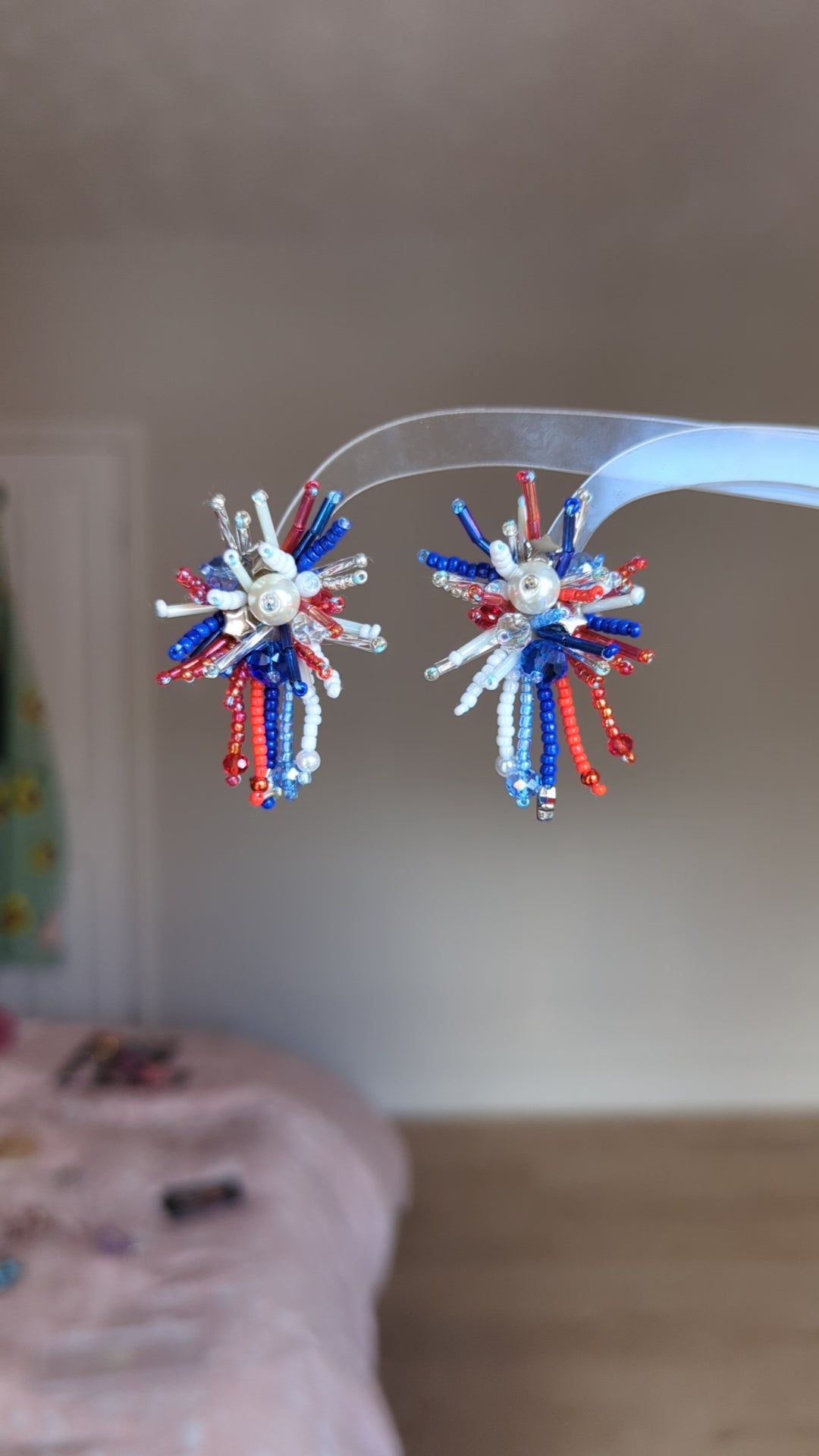 July 4th / Small Coral Earrings