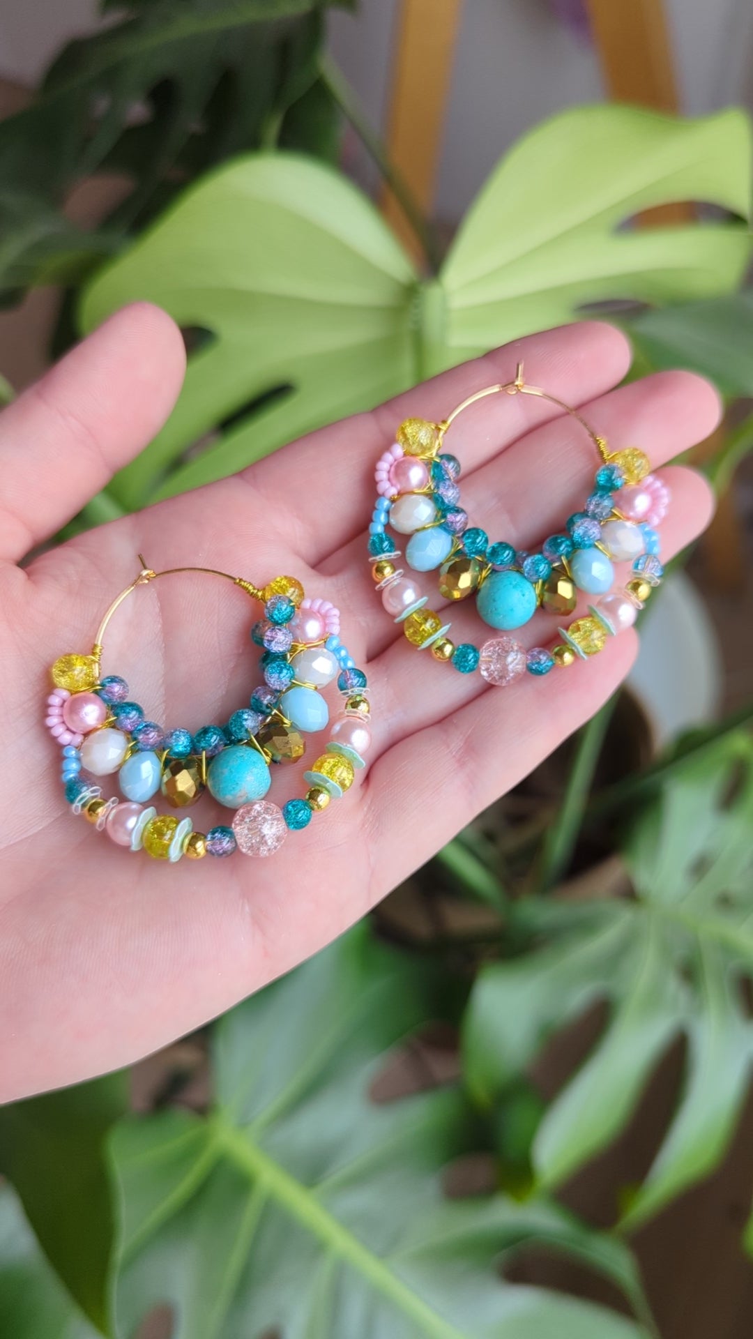 #8 Beaded Hoop Earrings