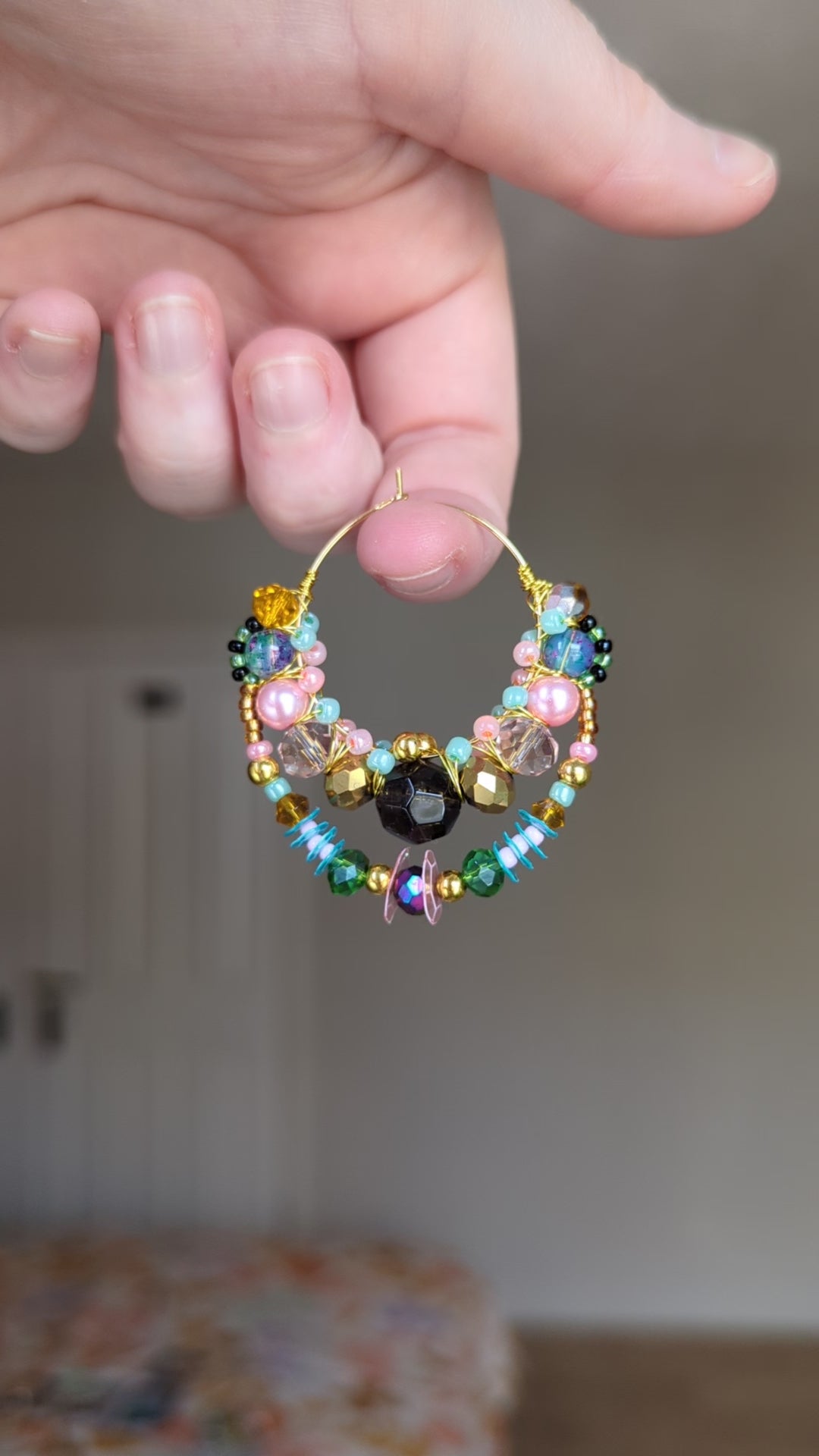 #6 Beaded Hoop Earrings