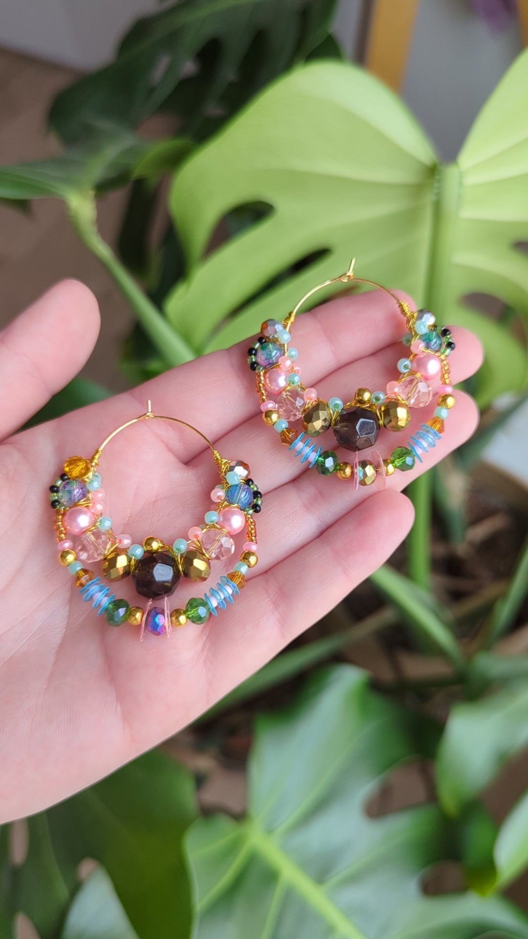 #6 Beaded Hoop Earrings