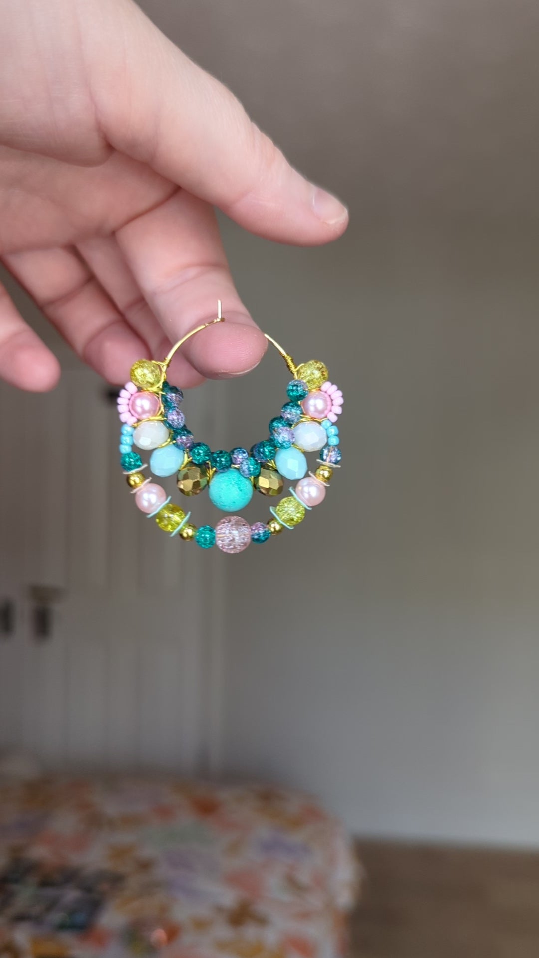 #8 Beaded Hoop Earrings