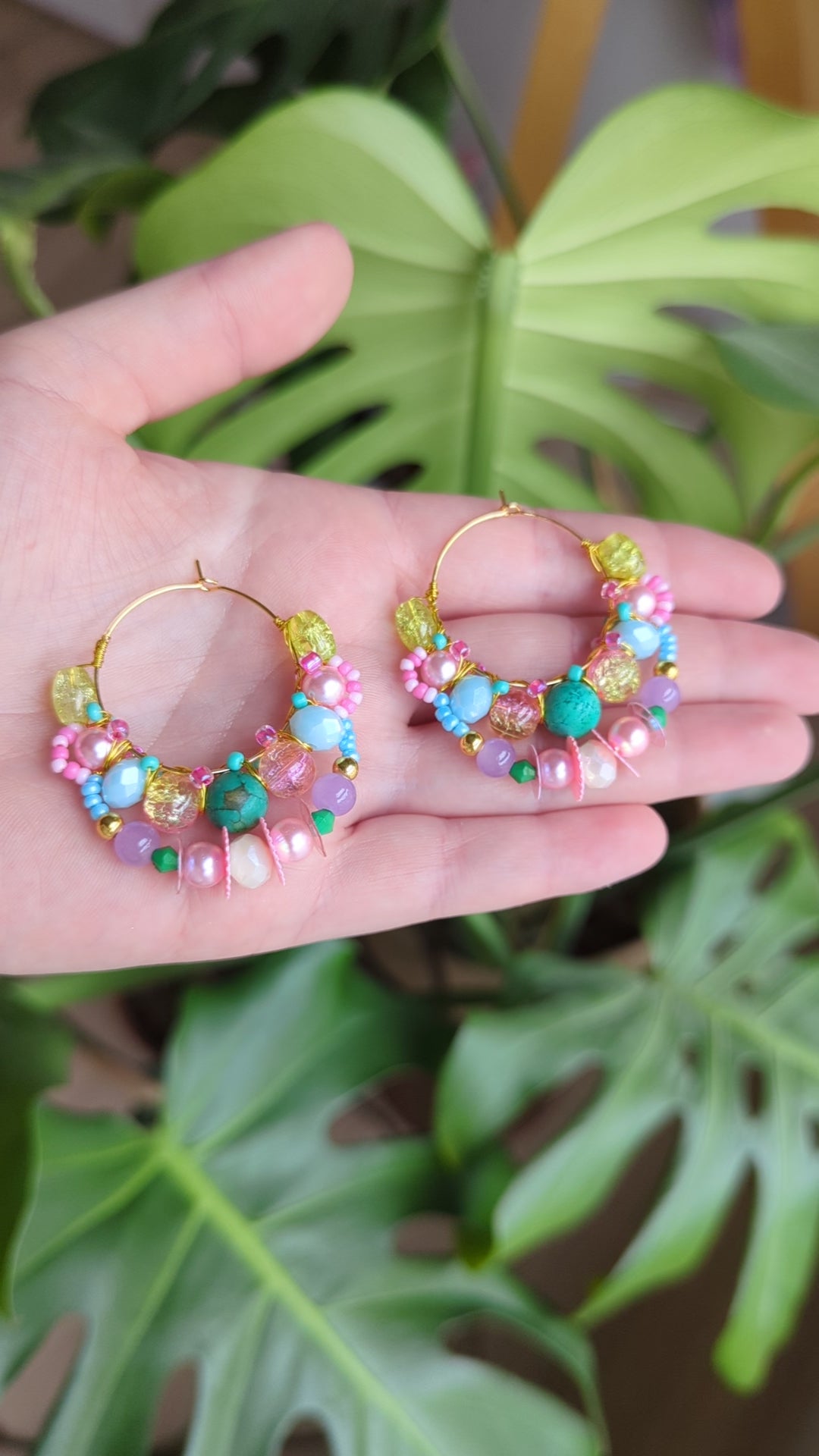 #11 Beaded Hoop Earrings