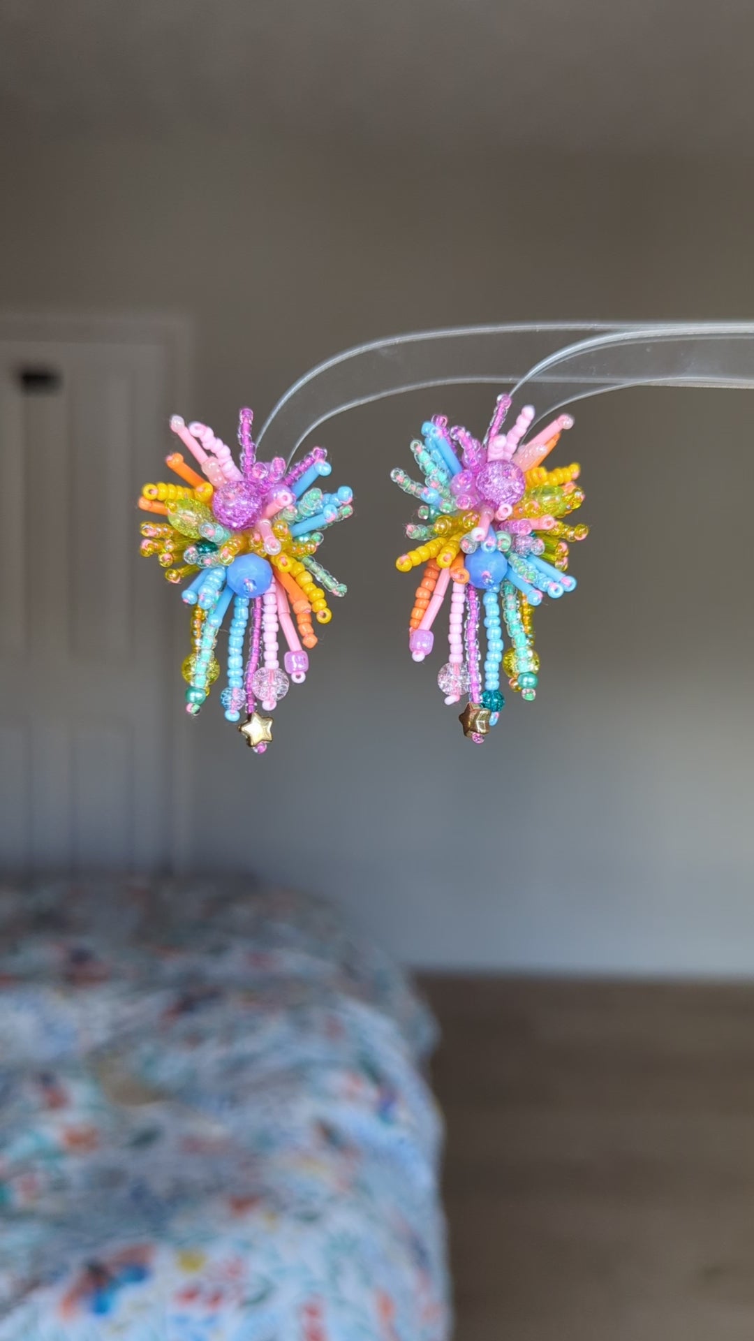 #6 Small Rainbow Firework Earrings