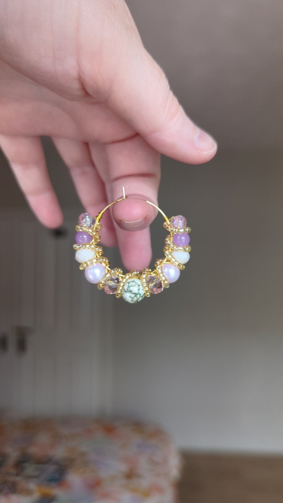 #12 Beaded Hoop Earrings