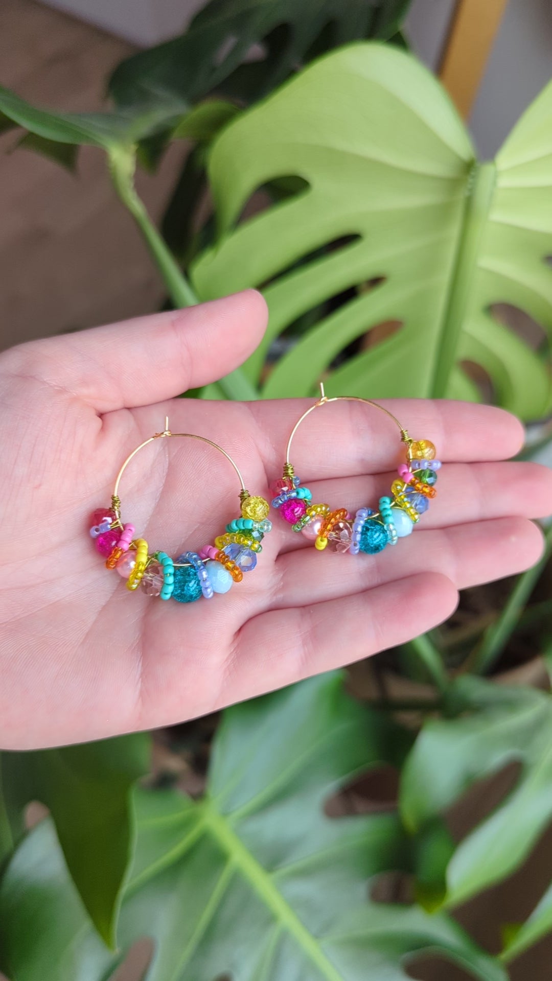 #7 Beaded Hoop Earrings