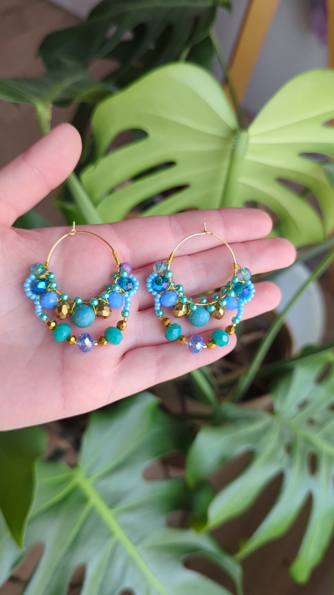 #4 Beaded Hoop Earrings