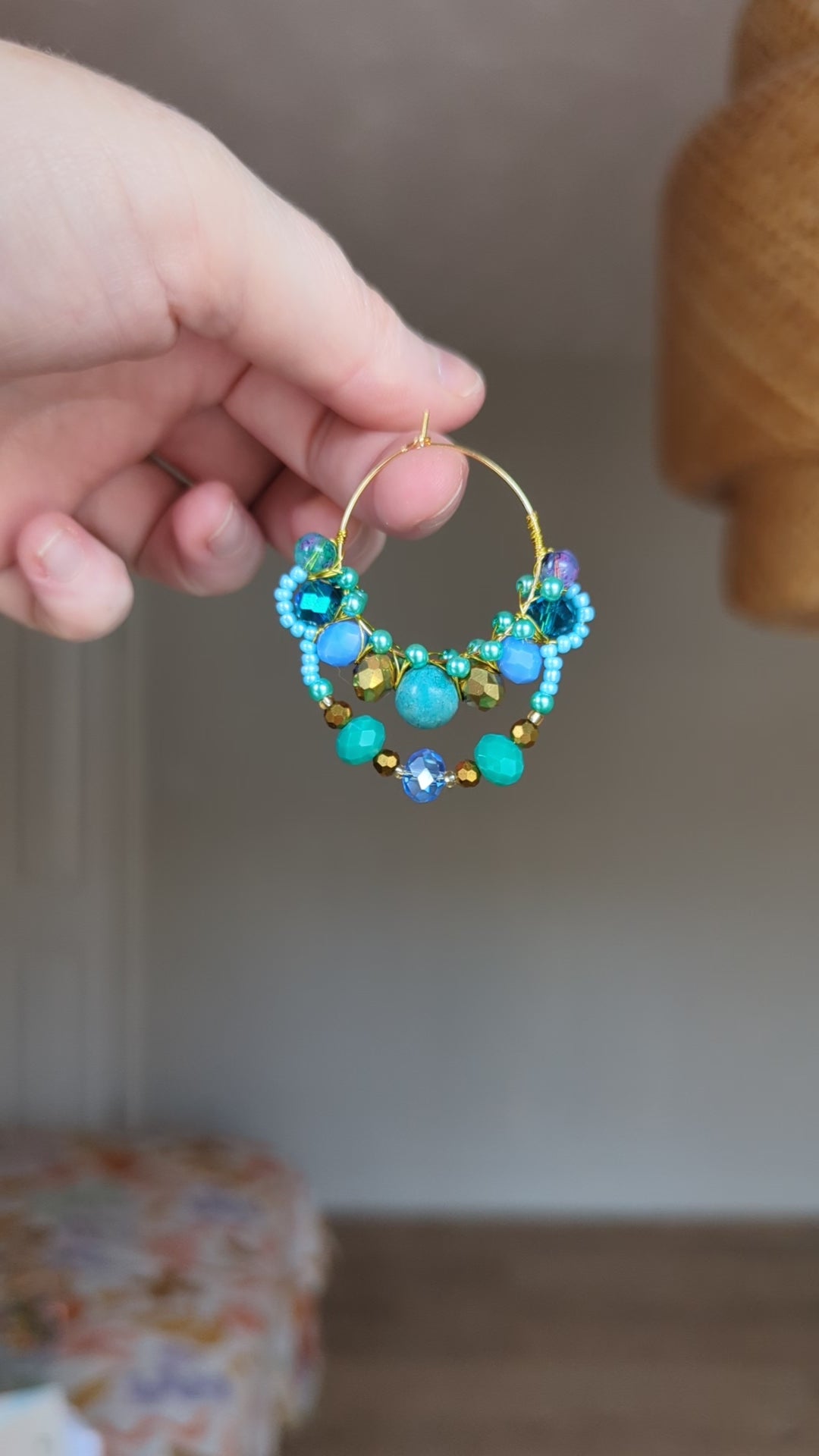 #4 Beaded Hoop Earrings