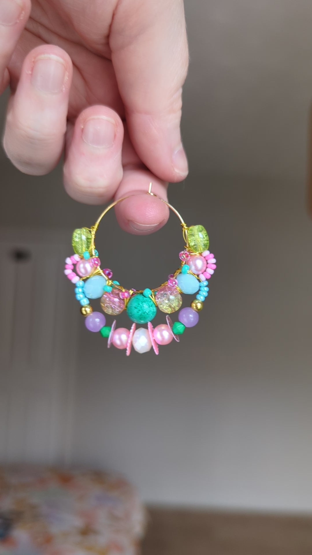 #11 Beaded Hoop Earrings